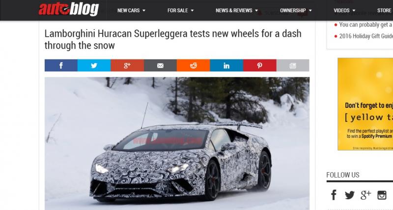  - La future Lamborghini Huracan Superleggera surprise dans la neige