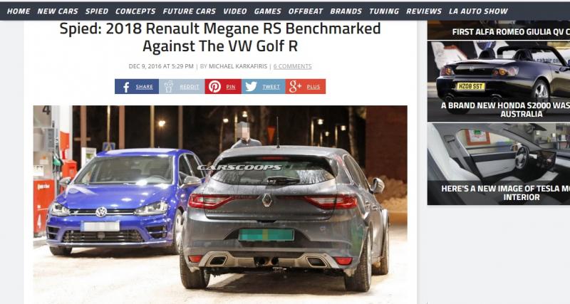  - La future Renault Mégane RS affronte déjà la Volkswagen Golf R
