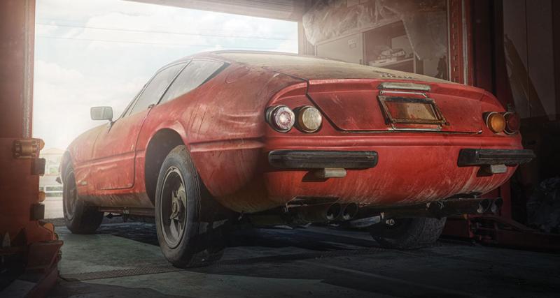 Une Ferrari Daytona unique dormait dans une grange depuis près de 40 ans - À la vente dans deux semaines