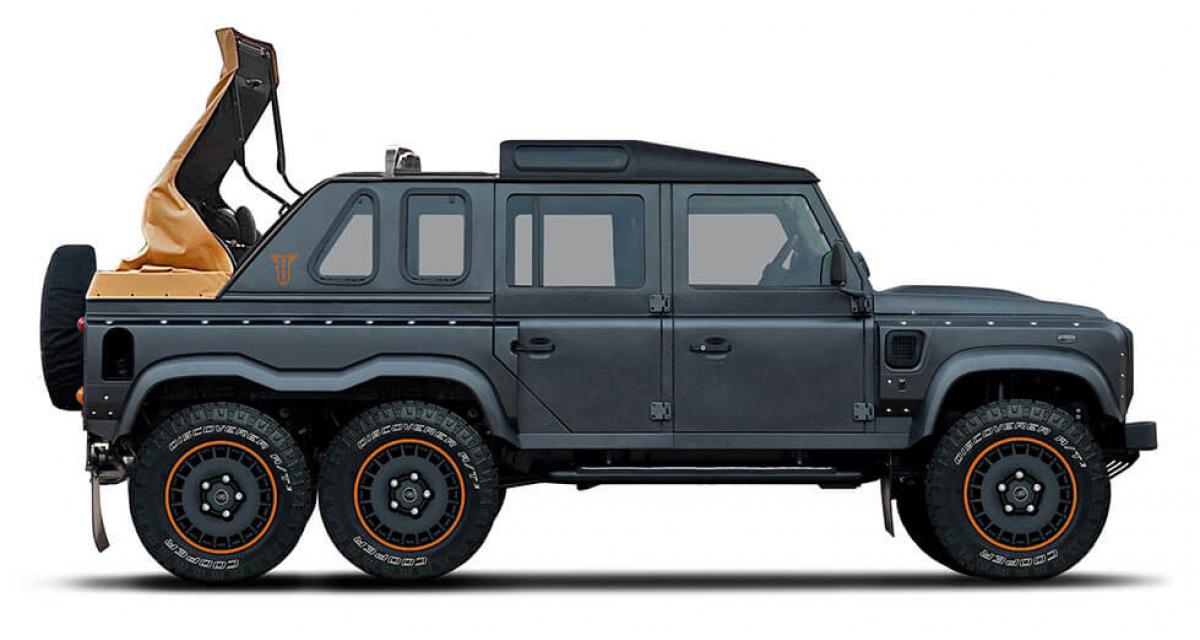 Kahn Design crée le 6x6 cabriolet sur base de Land Rover Defender
