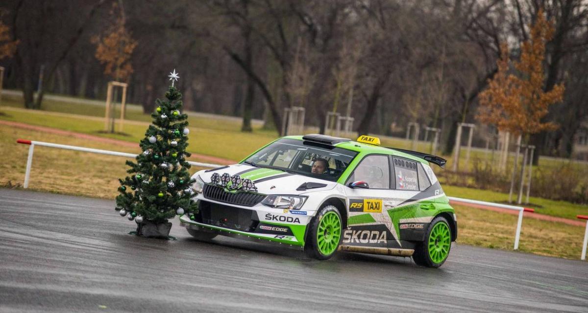 Pour Noël, Skoda a offert des tours dans sa Fabia R5 ''Taxi''