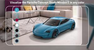 Porsche envahit Paris avec 4 concepts jamais vus - La Porsche Mission E débarque dans votre garage grâce à la réalité augmentée