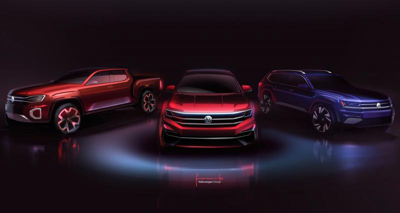 Salon de Genève 2019 - Volkswagen Atlas Cross Sport et Tanoak : un SUV hybride et un pickup pour les américains