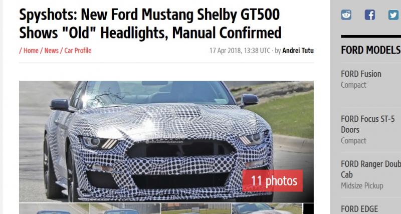  - La Ford Mustang Shelby GT500 aperçue en prototype