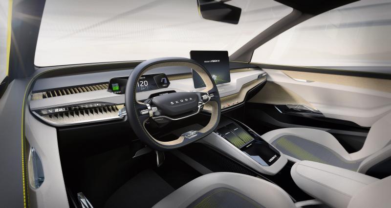 Skoda Vision iV : toutes les infos du SUV Coupé 100 % électrique présenté à Genève - Habitacle flottant