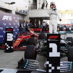 Lewis Hamilton lors de sa victoire en 2019