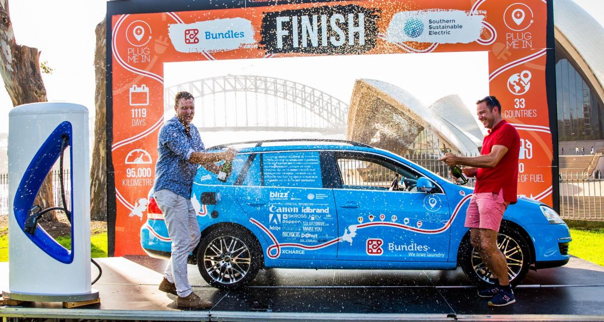 3 ans, c'est le temps qu'aura mis Wiebe Wakker pour rallier Sydney en Australie avec sa voiture électrique