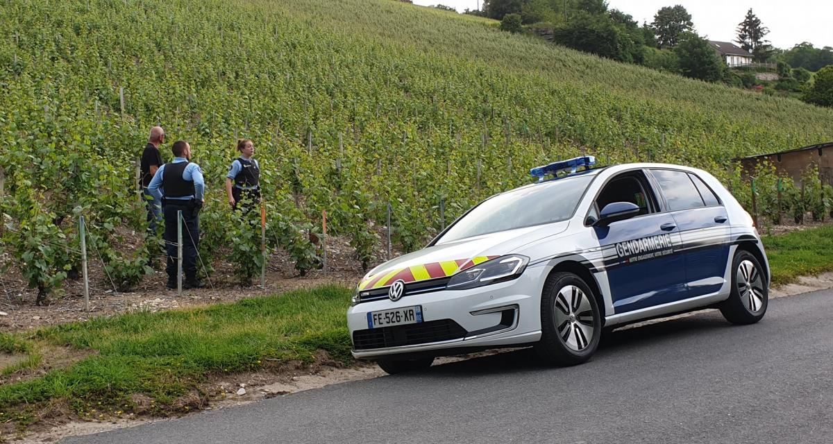 Volkswagen e-Golf de la gendarmerie de l'Aisne