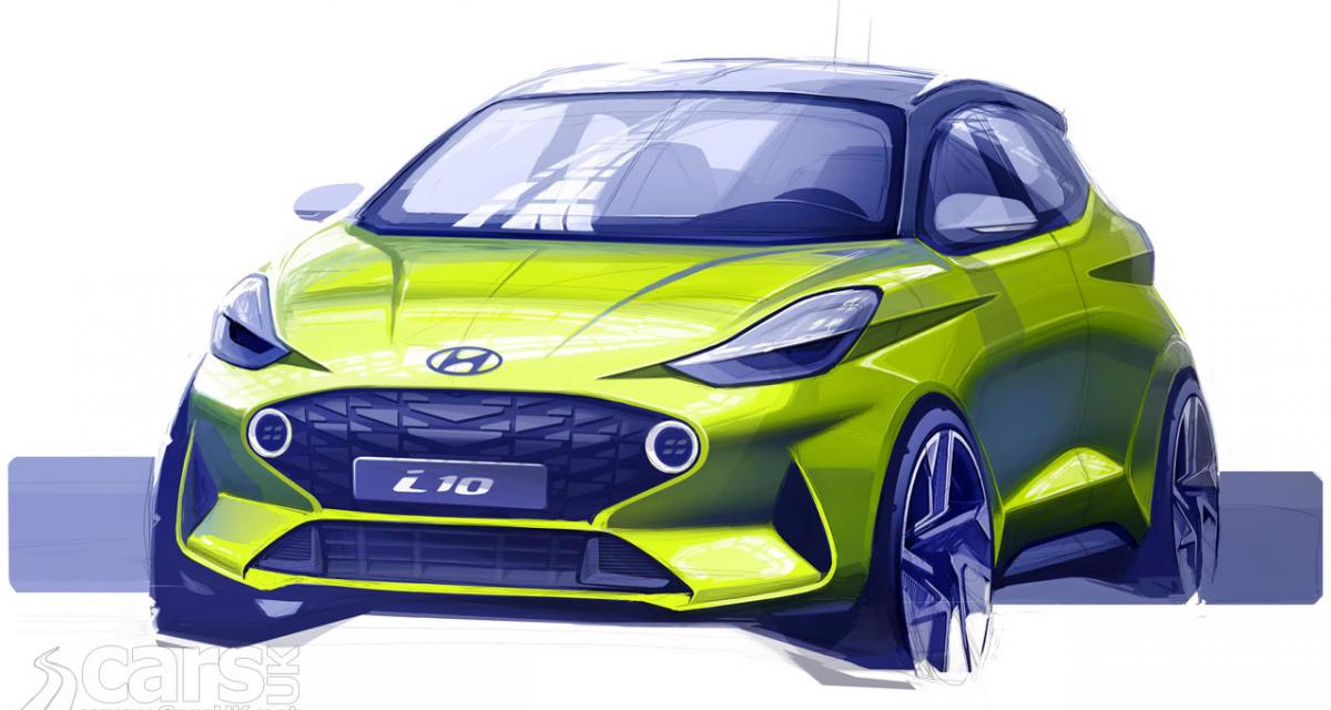 Hyundai dévoile un croquis de sa future i10, particulièrement sportif.