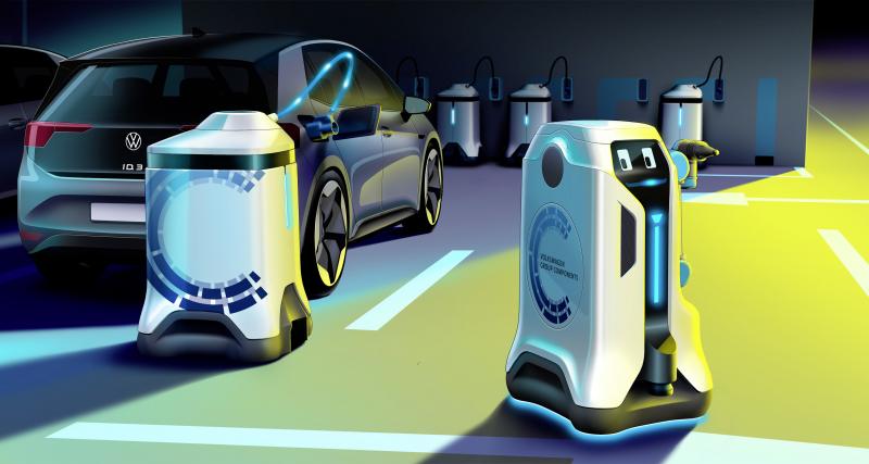 Volkswagen : un robot autonome visionnaire recharge les véhicules électriques - Fonctionnement simple