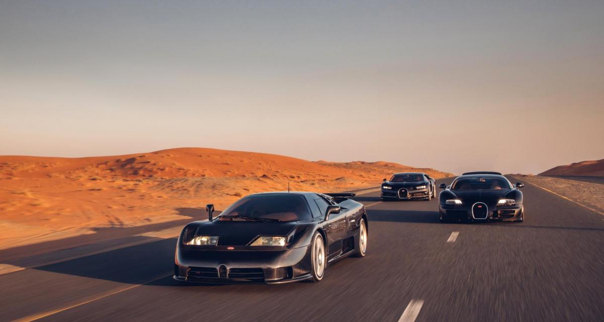 EB 110, Veyron Super Sport et Chiron: la réunion Bugatti qui fait le buzz