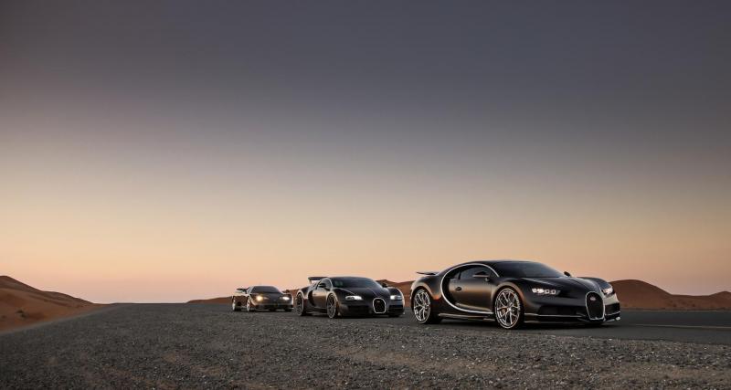 EB 110, Veyron Super Sport et Chiron: la réunion Bugatti qui fait le buzz - Bugatti Chiron
