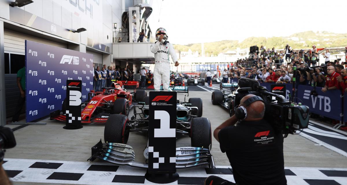 Lewis Hamilton lors de sa victoire en 2019 en Russie
