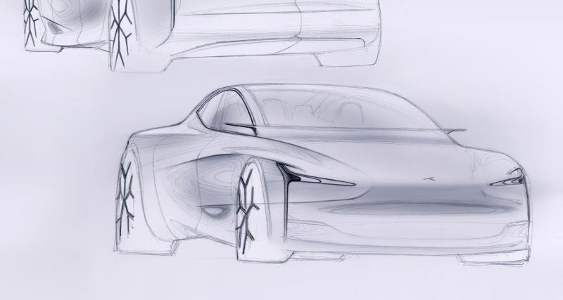 Hopium Machina : un ancien designer de Porsche et Tesla pour la luxueuse voiture hydrogène française - Croquis de la future voiture hydrogène Hopium Machina