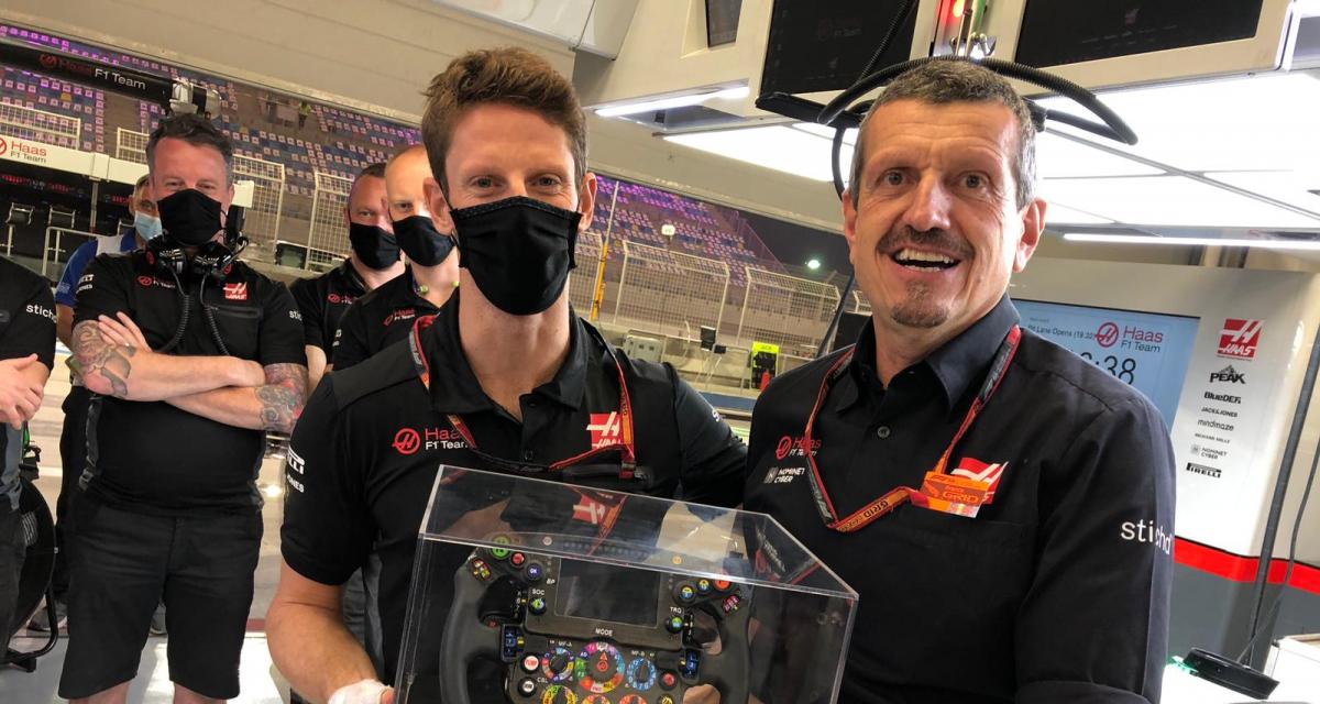 Romain Grosjean et son manager chez Haas