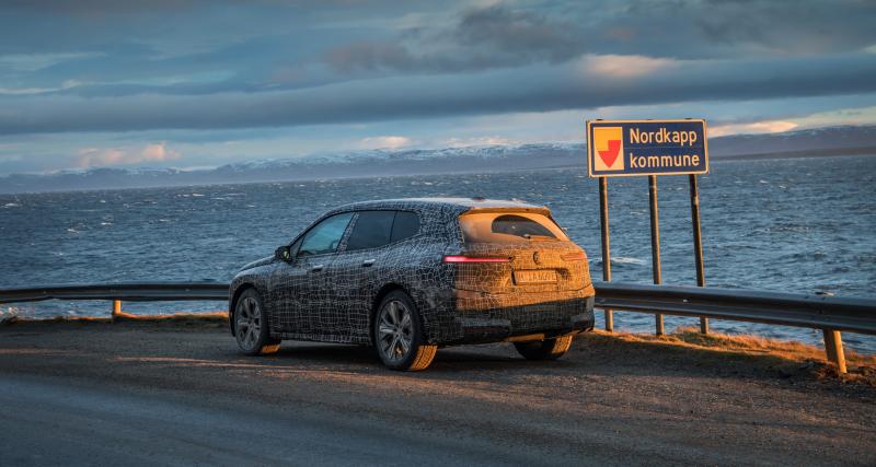 Le futur BMW iX (2021) teste son autonomie dans le froid scandinave - Le BMW iX (2021) dans sa version camouflée