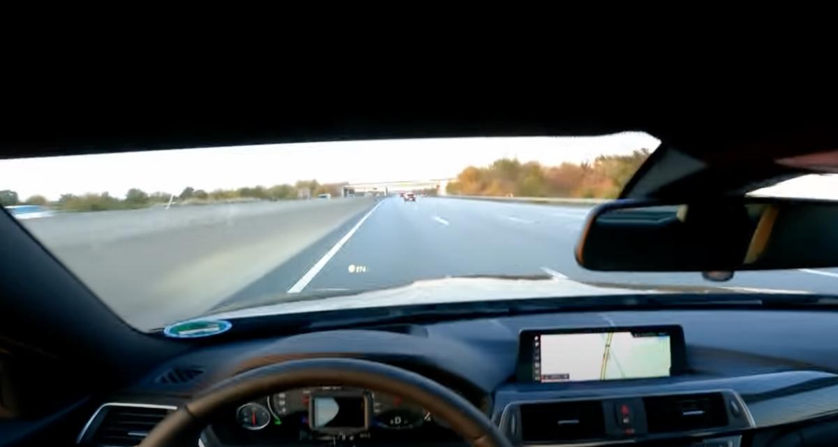 C'est pas passé loin : à 270 km/h, il freine à temps pour éviter une voiture sur l'autoroute (vidéo)