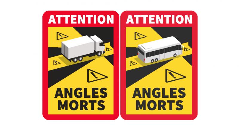 Un sticker pour les camions afin de prévenir de leurs angles morts - Photo d'illustration 