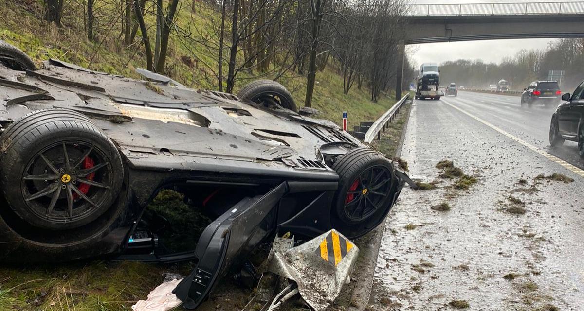 Une Ferrari 812 Superfast parmi les victimes de la tempête Christoph au Royaume-Uni