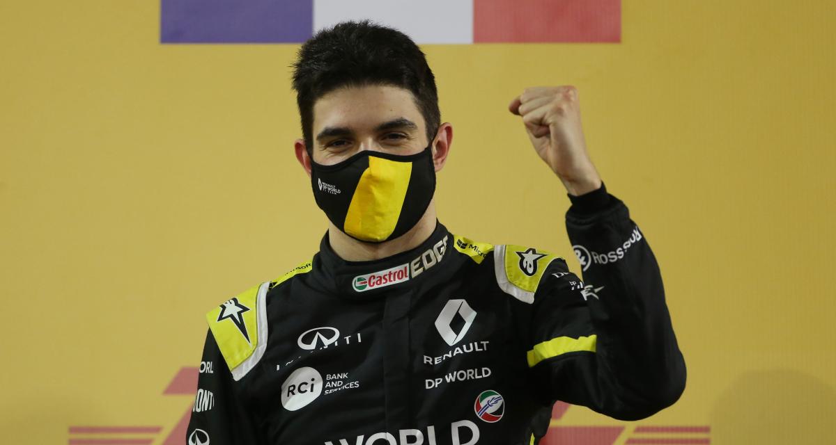 Esteban Ocon sur le podium du Grand Prix de Sakhir 2020