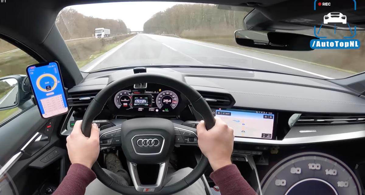 VIDEO - À près de 270 km/h au volant de son Audi S3 Sportback, l'autoroute allemande lui appartient