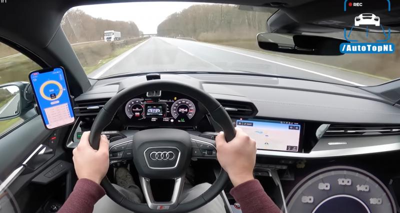  - VIDEO - À près de 270 km/h au volant de son Audi S3 Sportback, l'autoroute allemande lui appartient