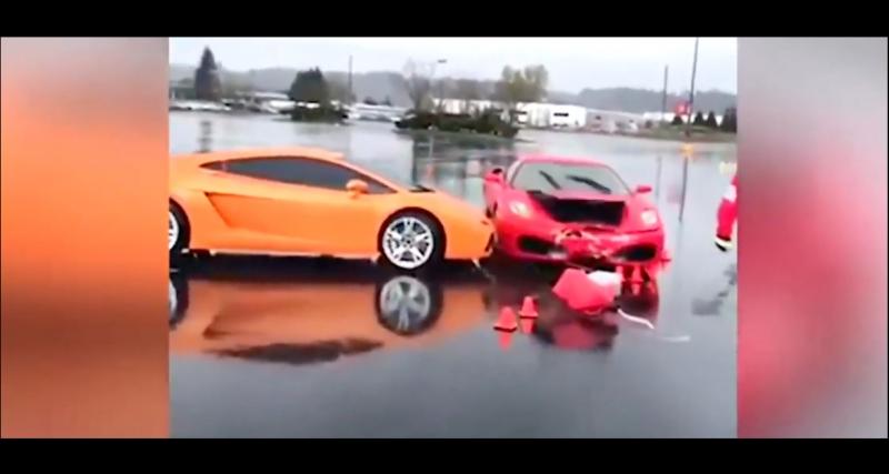  - VIDEO - Quand une Ferrari emboutit une Lamborghini, ça coûte cher en assurance