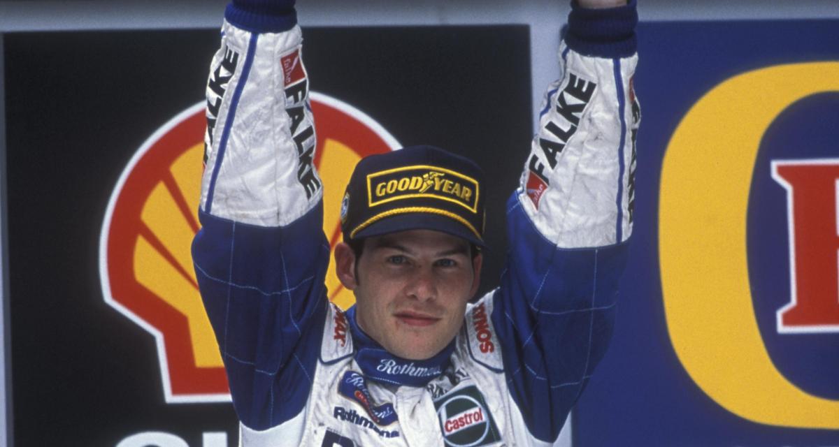 Jacques Villeneuve lors de sa 5e victoire en Grand Prix