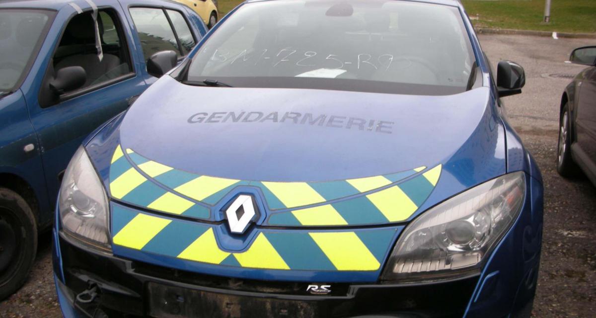 La gendarmerie met en vente aux enchères une Megane RS avec 254.163 km au compteur