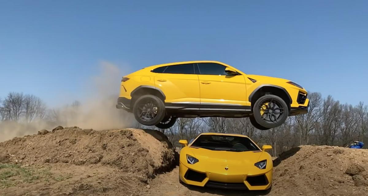 VIDEO - Il saute par-dessus une Lamborghini Aventador au volant de son Urus