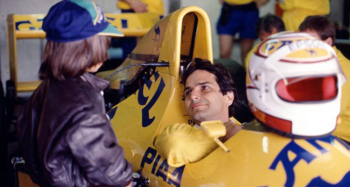 Nelson Piquet et son fils en 1990