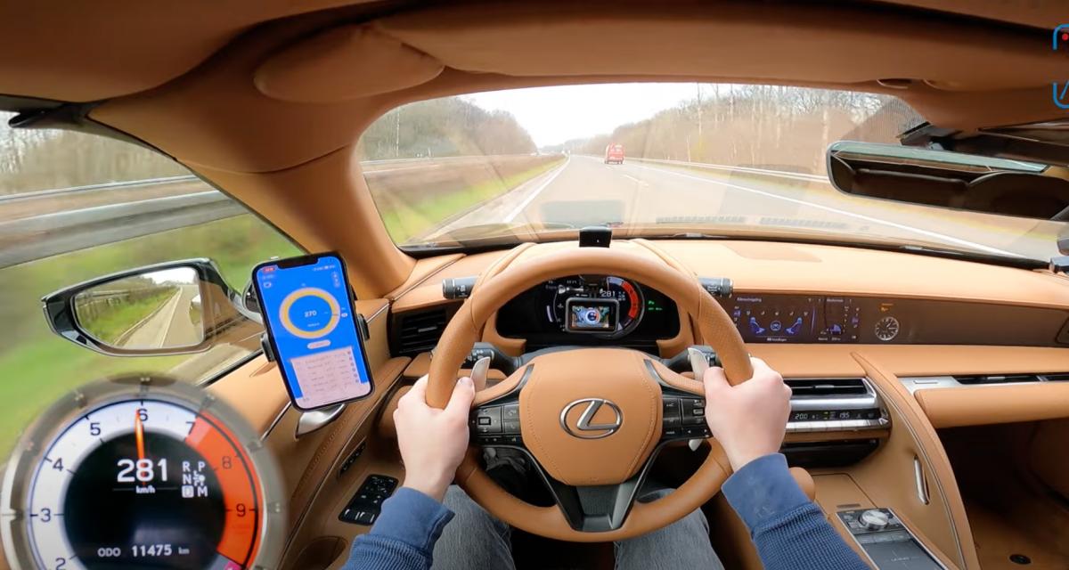 VIDEO - À plus de 280 km/h, le conducteur de cette Lexus LC500 se régale sur l'autoroute allemande !