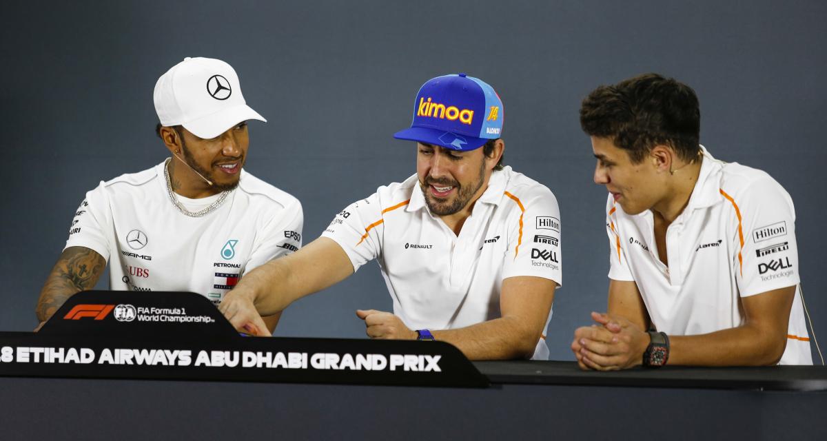 Sir Lewis Hamilton, Fernando Alonso & Lando Norris - Grand Prix d'Abu Dhabi - 2018