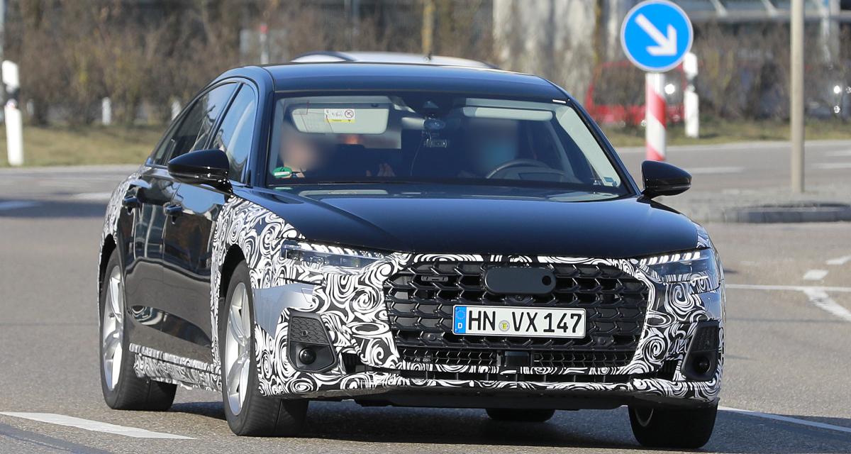 Audi A8 restylée (2022) : la berline de luxe est passée sous le bistouri (spyshots)