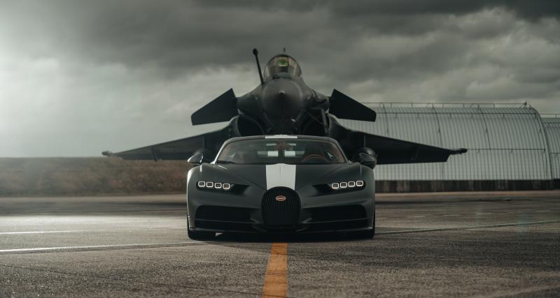  - VIDEO - La Bugatti Chiron a enfin trouvé un adversaire à sa hauteur : un avion de chasse Rafale !