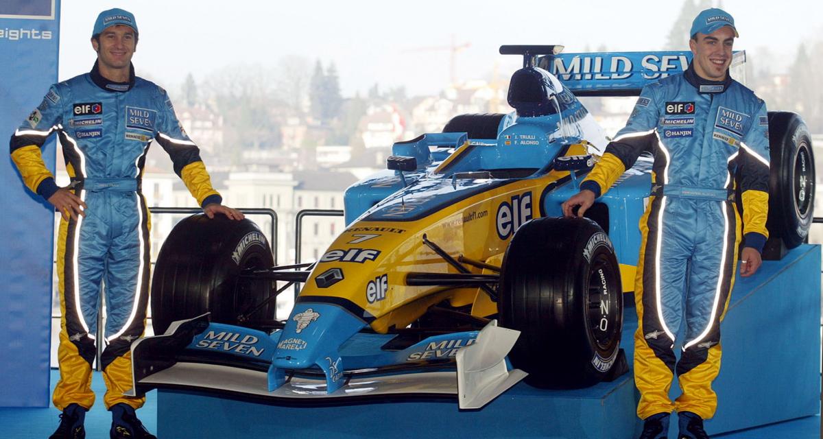 Jarno Trulli & Fernando Alonso - Présentation de la Renault R23 - 2003