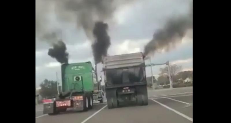  - VIDEO - Quand deux camions font la course, c’est lent et ça pollue