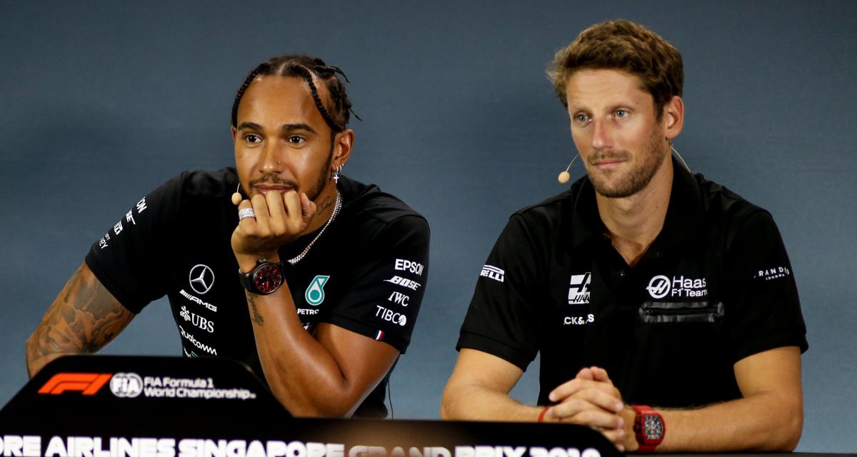 Sir Lewis Hamilton et Romain Grosjean