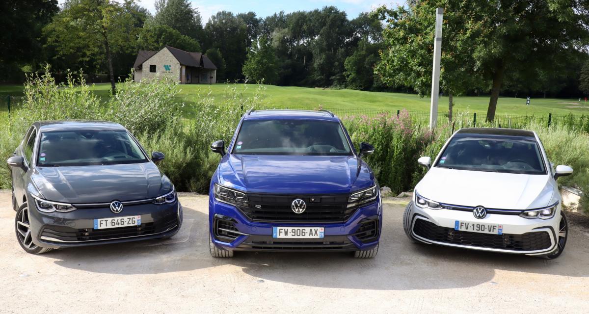 Les Volkswagen Golf eHybrid, Touareg R eHybrid et Golf GTE.