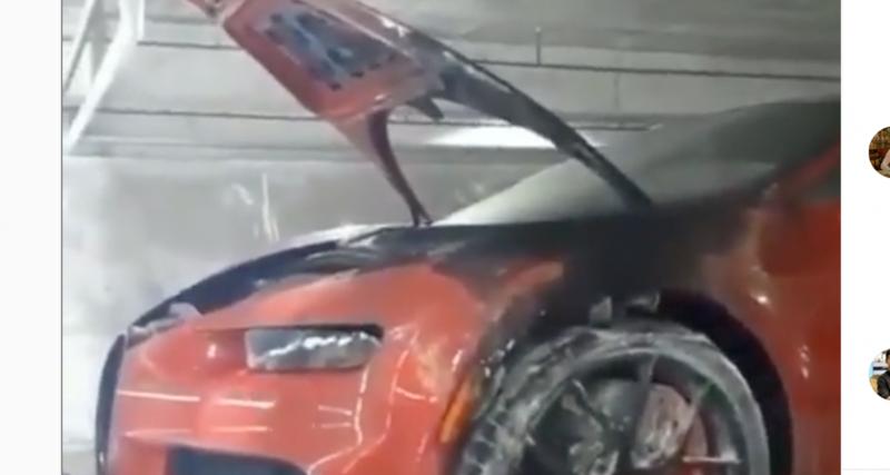  - Une Bugatti Chiron prend feu dans un parking à Miami