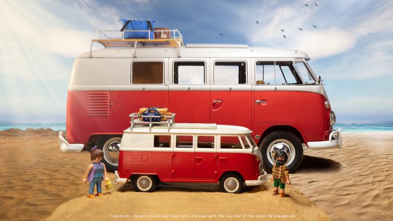 VOLKSWAGEN BUS VW T1 Combi 3D Aimant de Modèle Mini dans boîte cadeau - vert